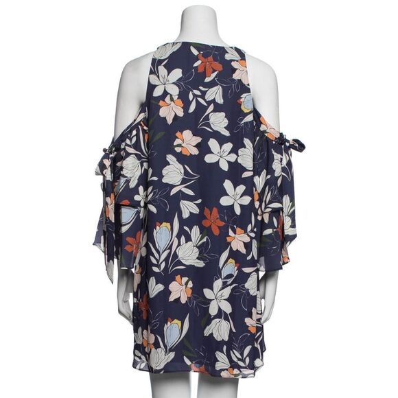 Parker Women's‎ Blue Floral Print Moondance Cold Shoulder Mini Dress size XS - Picture 4 of 5